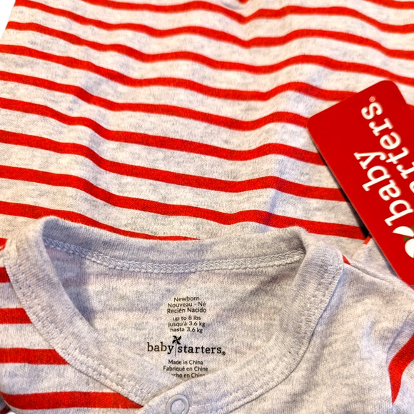 MY FIRST CHRISTMAS NB Gray Bodysuit Santa Reindeer Snowflake Holiday Pic Newborn - Picture 6 of 6